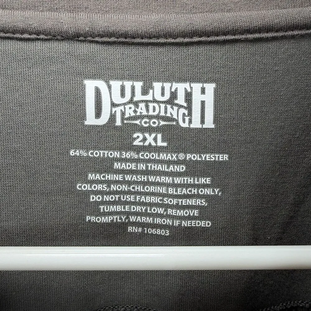 Duluth Trading Henley T Shirt Mens Size 2XL XXL Gray Short Sleeve Coolmax Poly - Picture 7 of 11